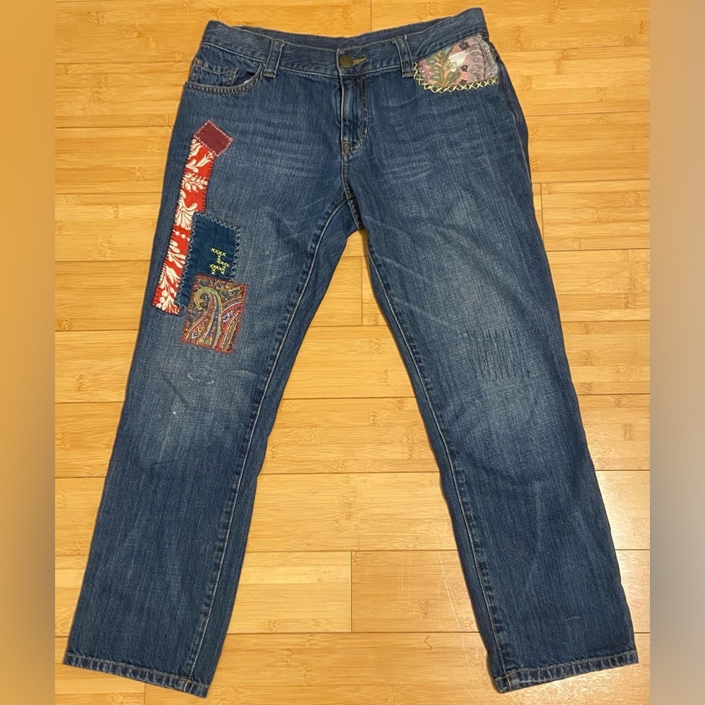 CAbi Artisan Patchwork Women’s Jeans Size 4 Ankle/Crop Length - Picture 3 of 14